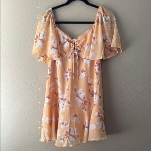 ABERCROMBIE & FITCH • floral flutter sleeve dress